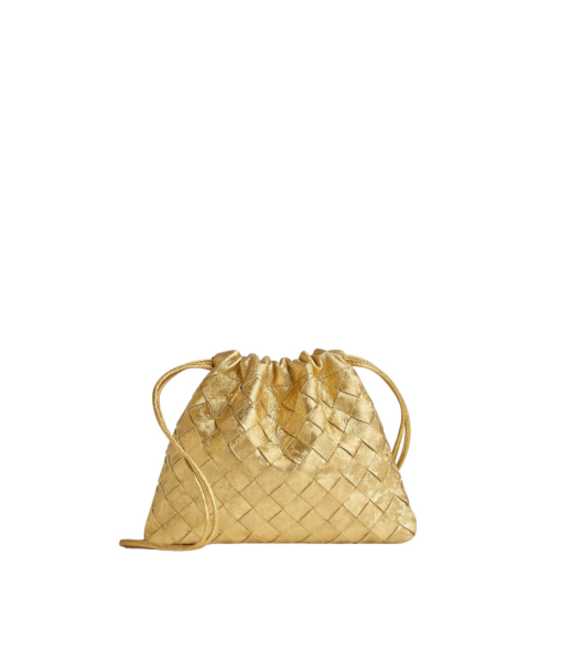 Khaite Women's Small Dustbag in Gold - Gold Shoulder & Crossbody Bags - The Lotus Tote Bag - Shop at Luxury Shoes 