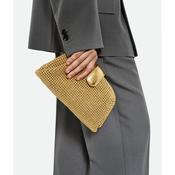 Khaite Women's Small Lauren 1980 in Gold - Gold Shoulder & Crossbody Bags - The Lotus Tote Bag - Shop at Luxury Shoes 