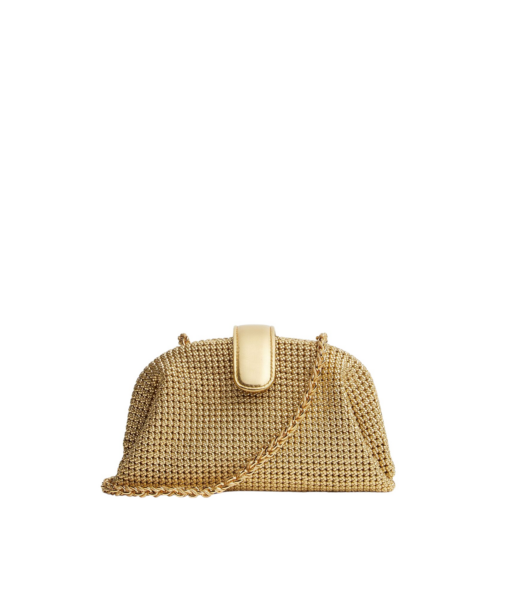 Khaite Women's Small Lauren 1980 in Gold - Gold Shoulder & Crossbody Bags - The Lotus Tote Bag - Shop at Luxury Shoes 