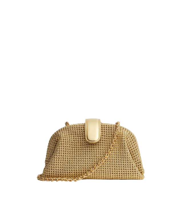 Khaite Women's Small Lauren 1980 in Gold - Gold Shoulder & Crossbody Bags - The Lotus Tote Bag - Shop at Luxury Shoes 