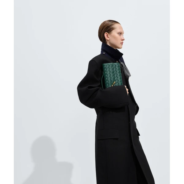Khaite Women's Andiamo Clutch in Emerald green - Green Clutch Bags - The Lotus Tote Bag - Shop at Luxury Shoes 