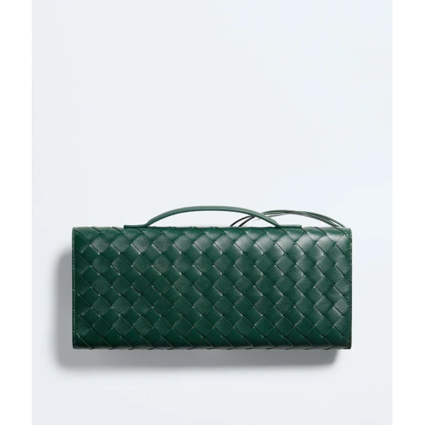 Khaite Women's Andiamo Clutch in Emerald green - Green Clutch Bags - The Lotus Tote Bag - Shop at Luxury Shoes 