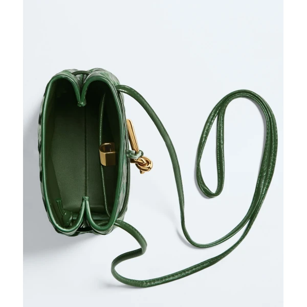 Khaite Women's Andiamo Phone Pouch in Basil - Green Mini Bags - The Lotus Tote Bag - Shop at Luxury Shoes 