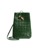 Khaite Women's Andiamo Phone Pouch in Basil - Green Mini Bags - The Lotus Tote Bag - Shop at Luxury Shoes 