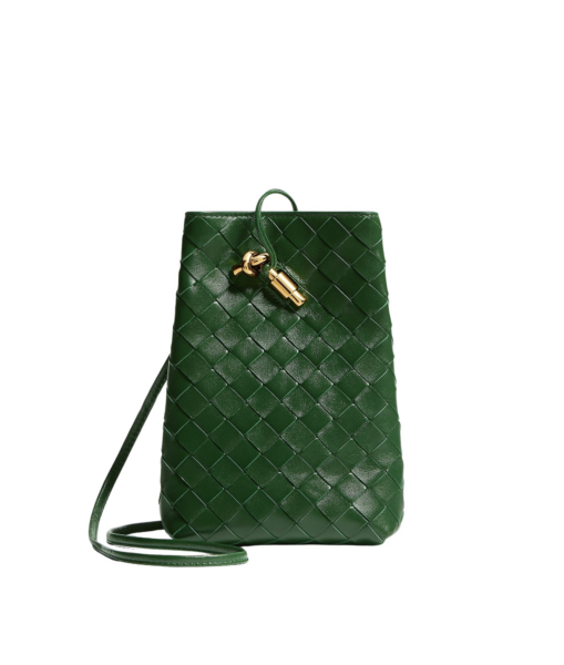 Khaite Women's Andiamo Phone Pouch in Basil - Green Mini Bags - The Lotus Tote Bag - Shop at Luxury Shoes 