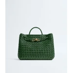 Khaite Women's Andiamo in Basil - Green Totes & Top-Handle Bags - The Lotus Tote Bag - Shop at Luxury Shoes Khaite Women's Andiamo in Basil - Green Totes & Top-Handle Bags - The Lotus Tote Bag - Shop at Luxury Shoes