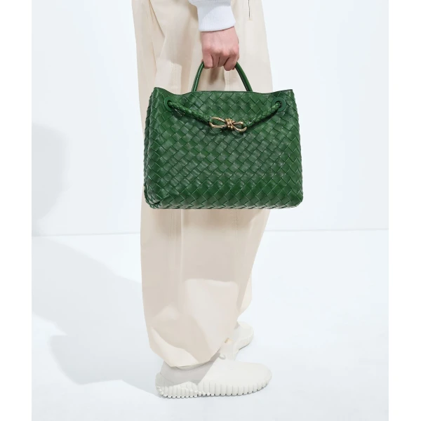 Khaite Women's Andiamo in Basil - Green Totes & Top-Handle Bags - The Lotus Tote Bag - Shop at Luxury Shoes 