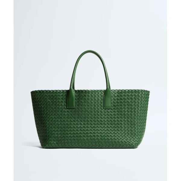 Khaite Women's Cabat in Basil - Green Totes & Top-Handle Bags - The Lotus Tote Bag - Shop at Luxury Shoes 