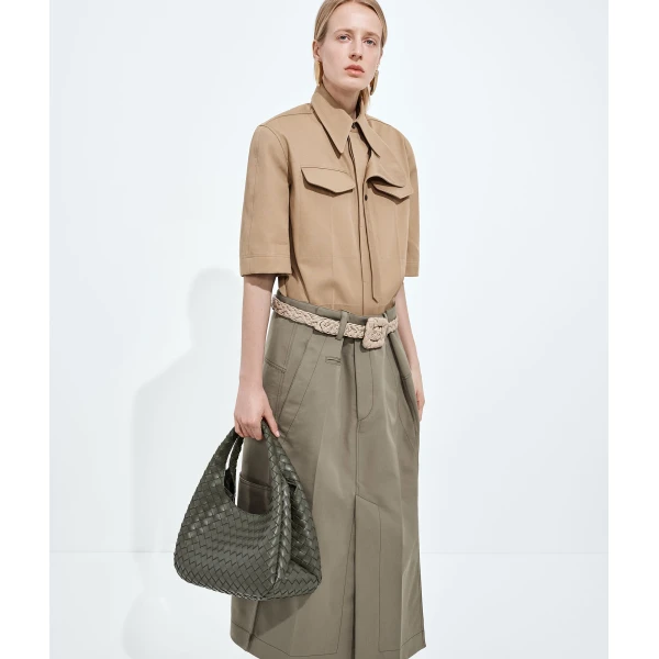 Khaite Women's Campana in Pickle - Green Shoulder & Crossbody Bags - The Lotus Tote Bag - Shop at Luxury Shoes 