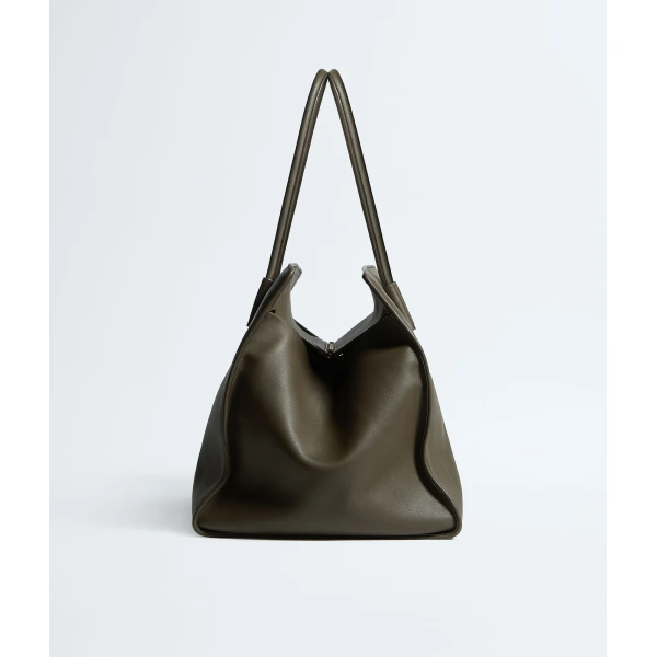 Khaite Women's Maxi Barbara Tote in Dark olive - Green Totes & Top-Handle Bags - The Lotus Tote Bag - Shop at Luxury Shoes 