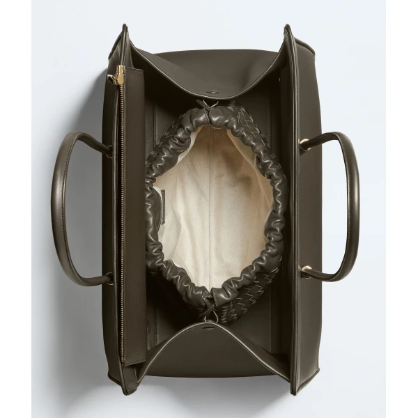 Khaite Women's Maxi Barbara Tote in Dark olive - Green Totes & Top-Handle Bags - The Lotus Tote Bag - Shop at Luxury Shoes 