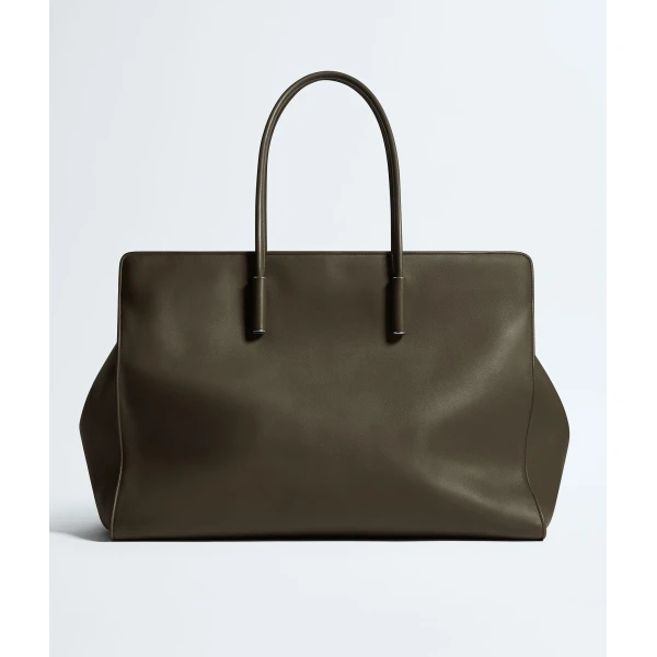 Khaite Women's Maxi Barbara Tote in Dark olive - Green Totes & Top-Handle Bags - The Lotus Tote Bag - Shop at Luxury Shoes 