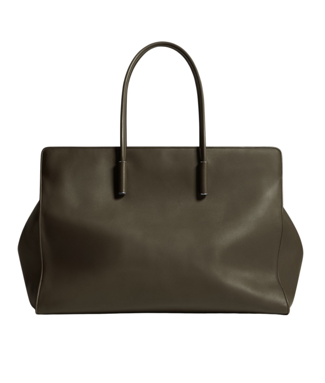 Khaite Women's Maxi Barbara Tote in Dark olive - Green Totes & Top-Handle Bags - The Lotus Tote Bag - Shop at Luxury Shoes 