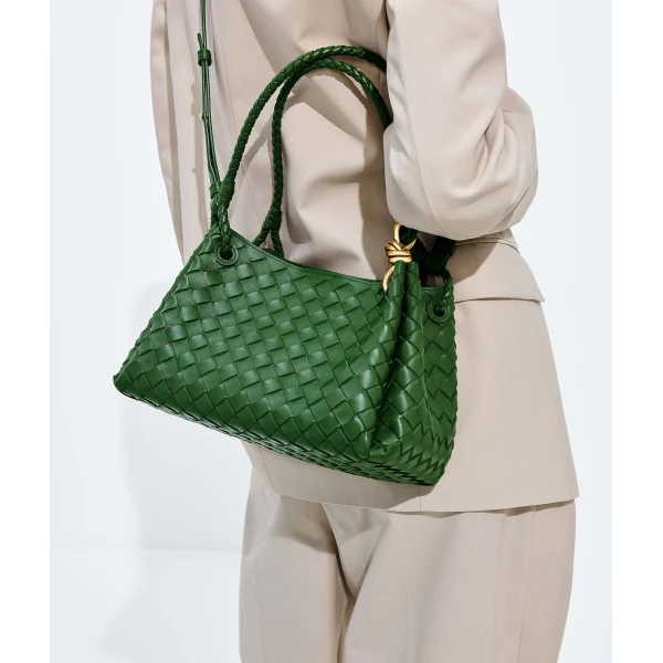 Khaite Women's Parachute in Basil - Green Shoulder & Crossbody Bags - The Lotus Tote Bag - Shop at Luxury Shoes 