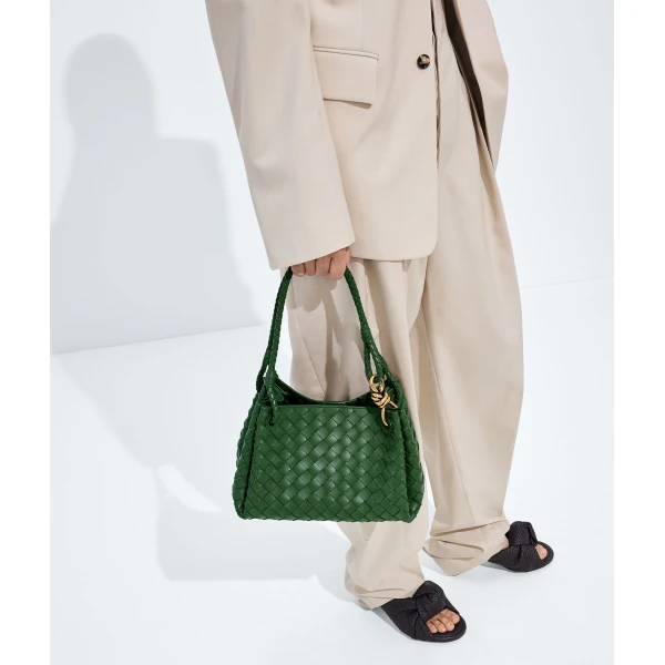 Khaite Women's Parachute in Basil - Green Shoulder & Crossbody Bags - The Lotus Tote Bag - Shop at Luxury Shoes 