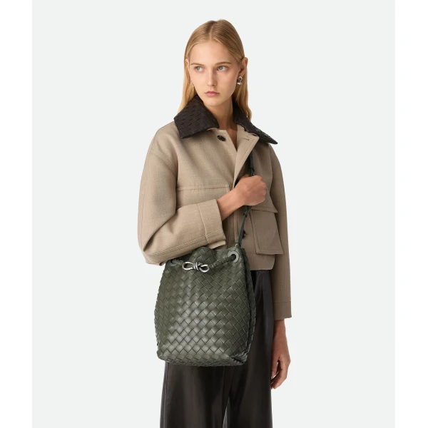 Khaite Women's Small Andiamo Bucket in Pickle - Green Bucket Bags - The Lotus Tote Bag - Shop at Luxury Shoes 