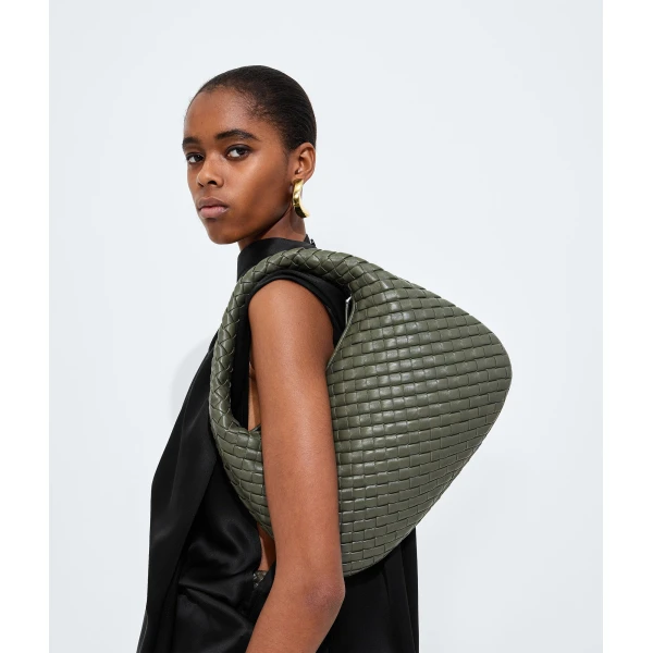 Khaite Women's Small Veneta in Pickle - Green Shoulder & Crossbody Bags - The Lotus Tote Bag - Shop at Luxury Shoes 