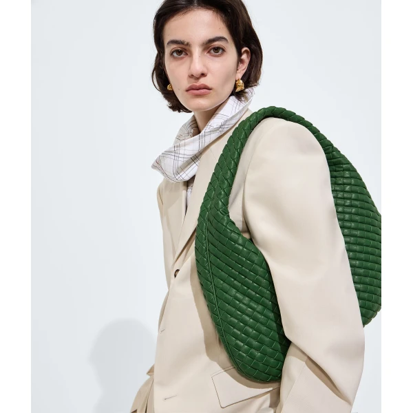 Khaite Women's Veneta in Basil - Green Shoulder & Crossbody Bags - The Lotus Tote Bag - Shop at Luxury Shoes 
