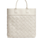 Khaite Maxi Intreccio Tote in Mist - Grey Totes & Top-Handle Bags - The Lotus Tote Bag - Shop at Luxury Shoes 