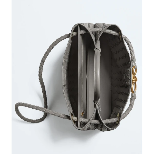 Khaite Women's Andiamo in Basalt - Grey Totes & Top-Handle Bags - The Lotus Tote Bag - Shop at Luxury Shoes 
