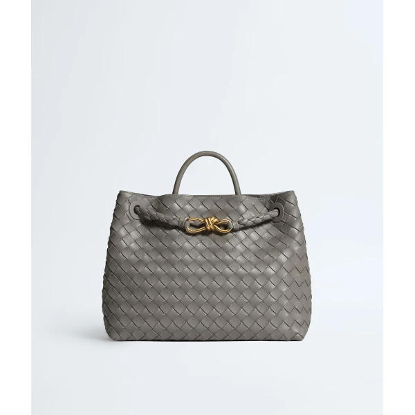 Khaite Women's Andiamo in Basalt - Grey Totes & Top-Handle Bags - The Lotus Tote Bag - Shop at Luxury Shoes 