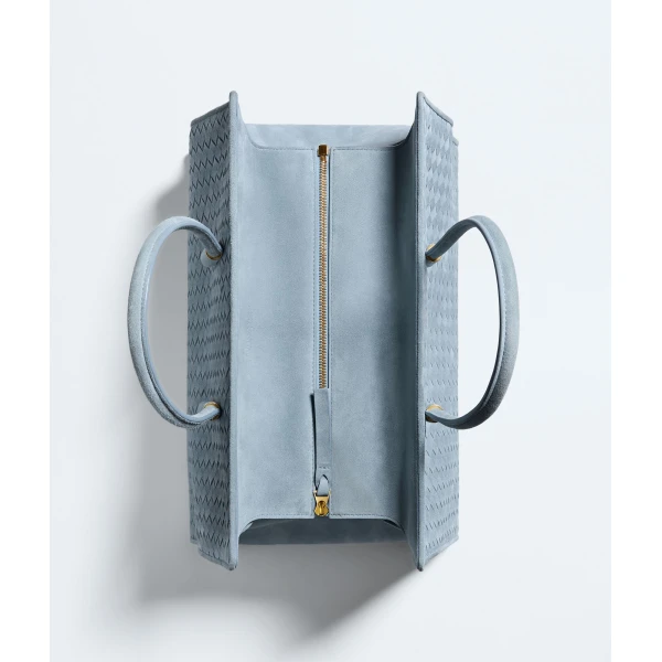 Khaite Women's Barbara Tote in Mineral - Grey Totes & Top-Handle Bags - The Lotus Tote Bag - Shop at Luxury Shoes 