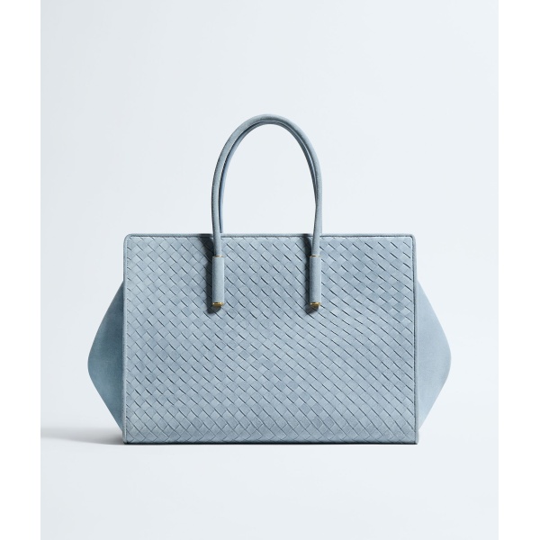 Khaite Women's Barbara Tote in Mineral - Grey Totes & Top-Handle Bags - The Lotus Tote Bag - Shop at Luxury Shoes 