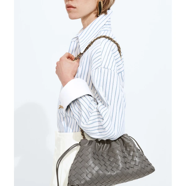 Khaite Women's Dustbag Notte in Basalt - Grey Shoulder & Crossbody Bags - The Lotus Tote Bag - Shop at Luxury Shoes 