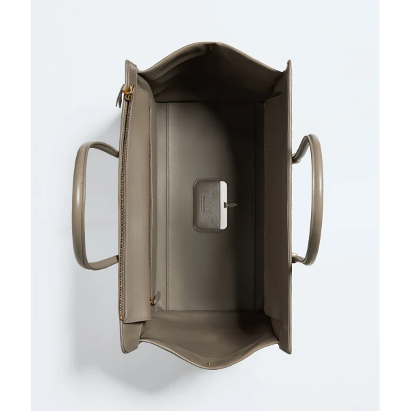 Khaite Women's Large Barbara Tote in Gray clay - Grey Totes & Top-Handle Bags - The Lotus Tote Bag - Shop at Luxury Shoes 