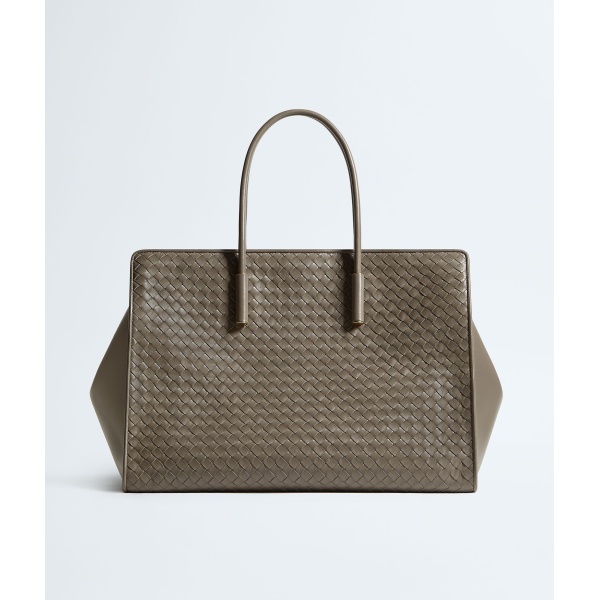 Khaite Women's Large Barbara Tote in Gray clay - Grey Totes & Top-Handle Bags - The Lotus Tote Bag - Shop at Luxury Shoes 