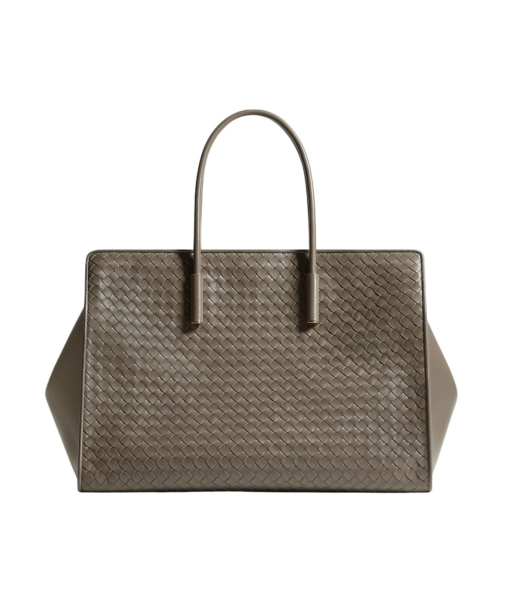 Khaite Women's Large Barbara Tote in Gray clay - Grey Totes & Top-Handle Bags - The Lotus Tote Bag - Shop at Luxury Shoes 