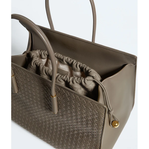 Khaite Women's Large Dustbag in Grey clay - Grey Totes & Top-Handle Bags - The Lotus Tote Bag - Shop at Luxury Shoes 