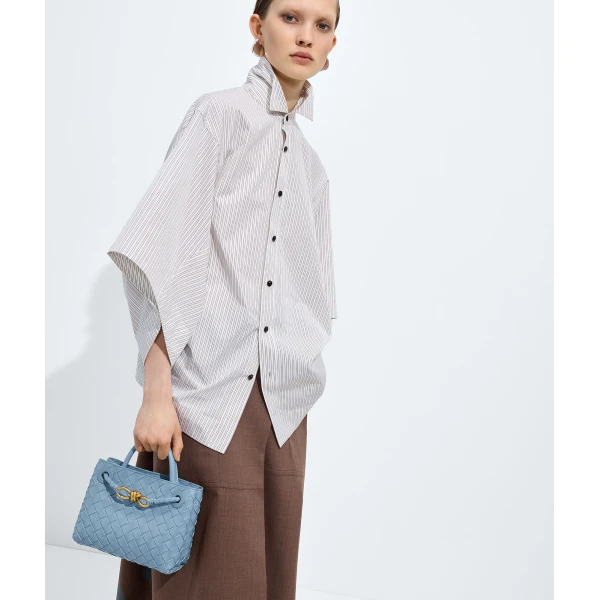 Khaite Women's Mini Andiamo in Mineral - Grey Mini Bags - The Lotus Tote Bag - Shop at Luxury Shoes 
