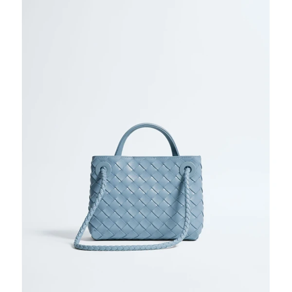 Khaite Women's Mini Andiamo in Mineral - Grey Mini Bags - The Lotus Tote Bag - Shop at Luxury Shoes 