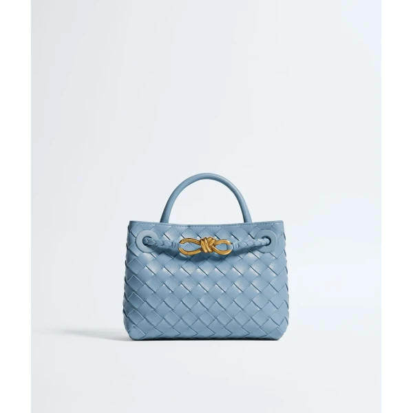 Khaite Women's Mini Andiamo in Mineral - Grey Mini Bags - The Lotus Tote Bag - Shop at Luxury Shoes 