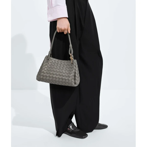 Khaite Women's Parachute in Basalt - Grey Shoulder & Crossbody Bags - The Lotus Tote Bag - Shop at Luxury Shoes 