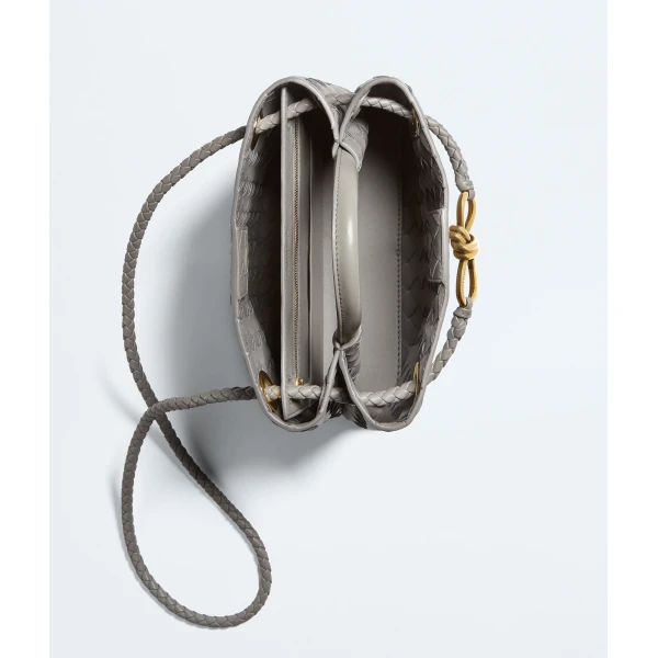 Khaite Women's Small Andiamo in Basalt - Grey Totes & Top-Handle Bags - The Lotus Tote Bag - Shop at Luxury Shoes 