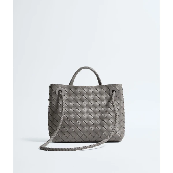 Khaite Women's Small Andiamo in Basalt - Grey Totes & Top-Handle Bags - The Lotus Tote Bag - Shop at Luxury Shoes 