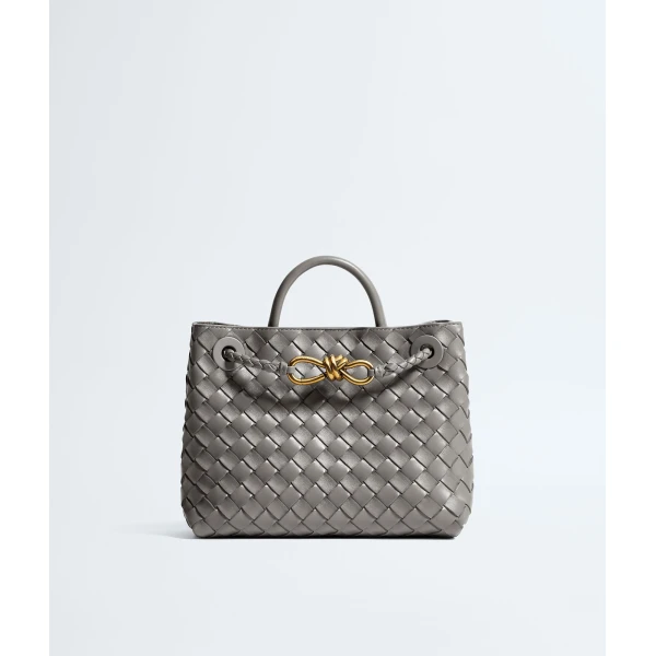 Khaite Women's Small Andiamo in Basalt - Grey Totes & Top-Handle Bags - The Lotus Tote Bag - Shop at Luxury Shoes 