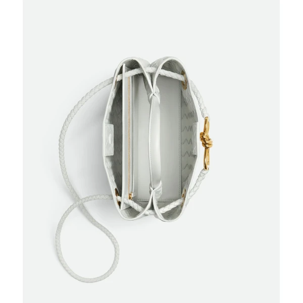 Khaite Women's Small Andiamo in Hoarfrost - Grey Totes & Top-Handle Bags - The Lotus Tote Bag - Shop at Luxury Shoes 