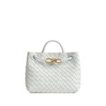 Khaite Women's Small Andiamo in Hoarfrost - Grey Totes & Top-Handle Bags - The Lotus Tote Bag - Shop at Luxury Shoes 