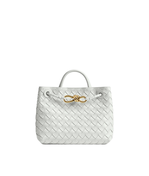 Khaite Women's Small Andiamo in Hoarfrost - Grey Totes & Top-Handle Bags - The Lotus Tote Bag - Shop at Luxury Shoes 