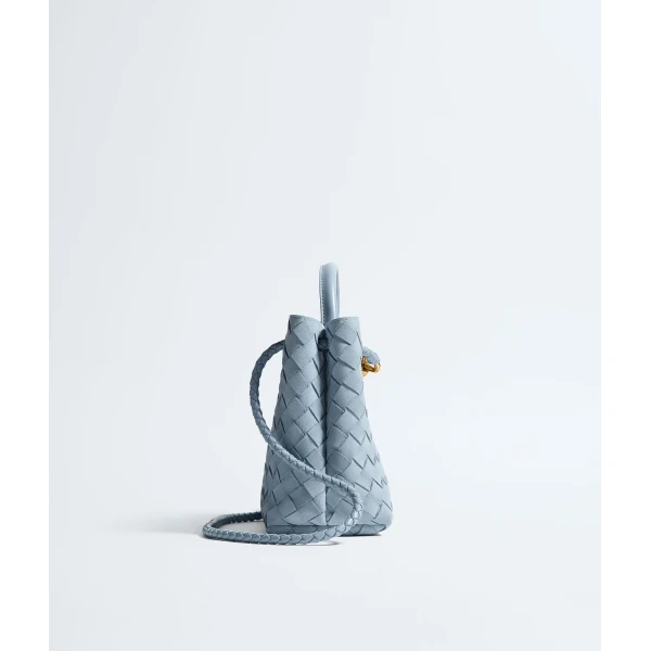 Khaite Women's Small Andiamo in Mineral - Grey Totes & Top-Handle Bags - The Lotus Tote Bag - Shop at Luxury Shoes 