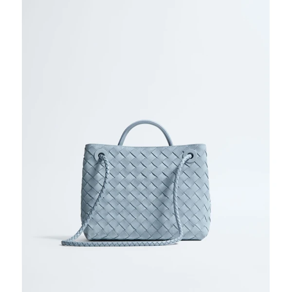 Khaite Women's Small Andiamo in Mineral - Grey Totes & Top-Handle Bags - The Lotus Tote Bag - Shop at Luxury Shoes 