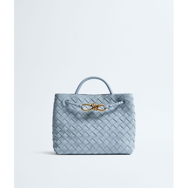 Khaite Women's Small Andiamo in Mineral - Grey Totes & Top-Handle Bags - The Lotus Tote Bag - Shop at Luxury Shoes 