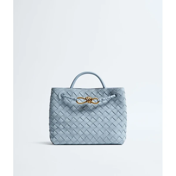 Khaite Women's Small Andiamo in Mineral - Grey Totes & Top-Handle Bags - The Lotus Tote Bag - Shop at Luxury Shoes 