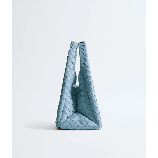 Khaite Women's Small Campana in Mineral - Grey Shoulder & Crossbody Bags - The Lotus Tote Bag - Shop at Luxury Shoes 