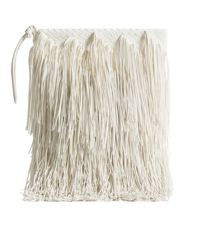 Khaite Women's Giornale Pouch in Alabaster - Ivory Clutch Bags - The Lotus Tote Bag - Shop at Luxury Shoes 