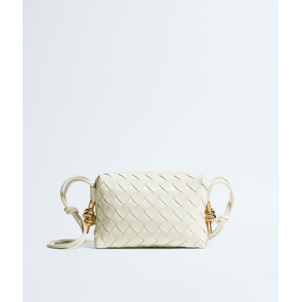 Khaite Women's Mini Loop Metal Knots in Bone - Ivory Mini Bags - The Lotus Tote Bag - Shop at Luxury Shoes 