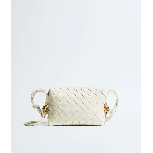 Khaite Women's Mini Loop Metal Knots in Bone - Ivory Mini Bags - The Lotus Tote Bag - Shop at Luxury Shoes 